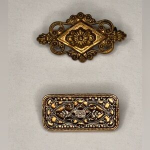 Vintage Gold and Silver Brooch Set